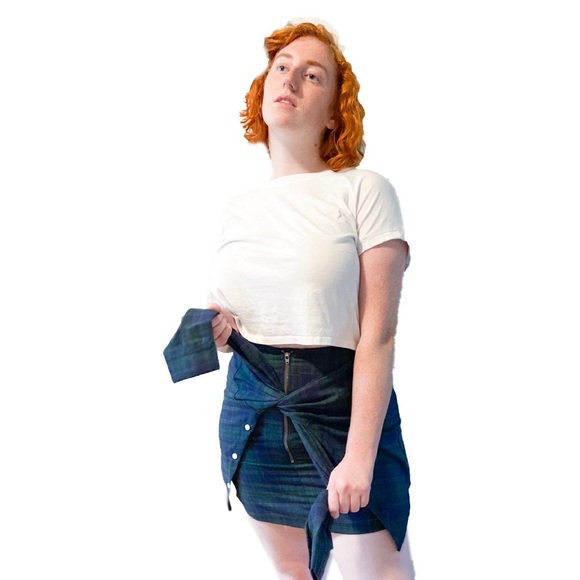 NWT Unique Flannel Mini Skirt - Picture 2 of 7